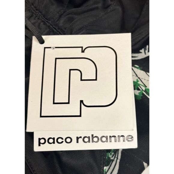 Rabanne by Paco Rabanne Leafy Ruched Sheath Minidress in Mugeut Noir NWT Size 36 - Picture 9 of 11